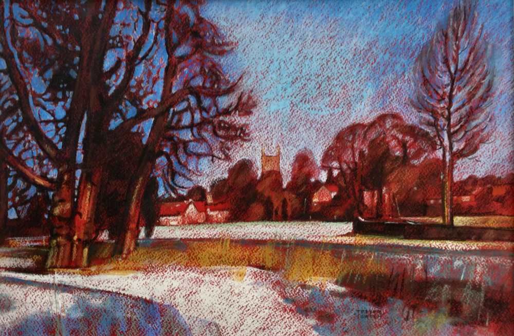 Red Winter Landscape Long Melford